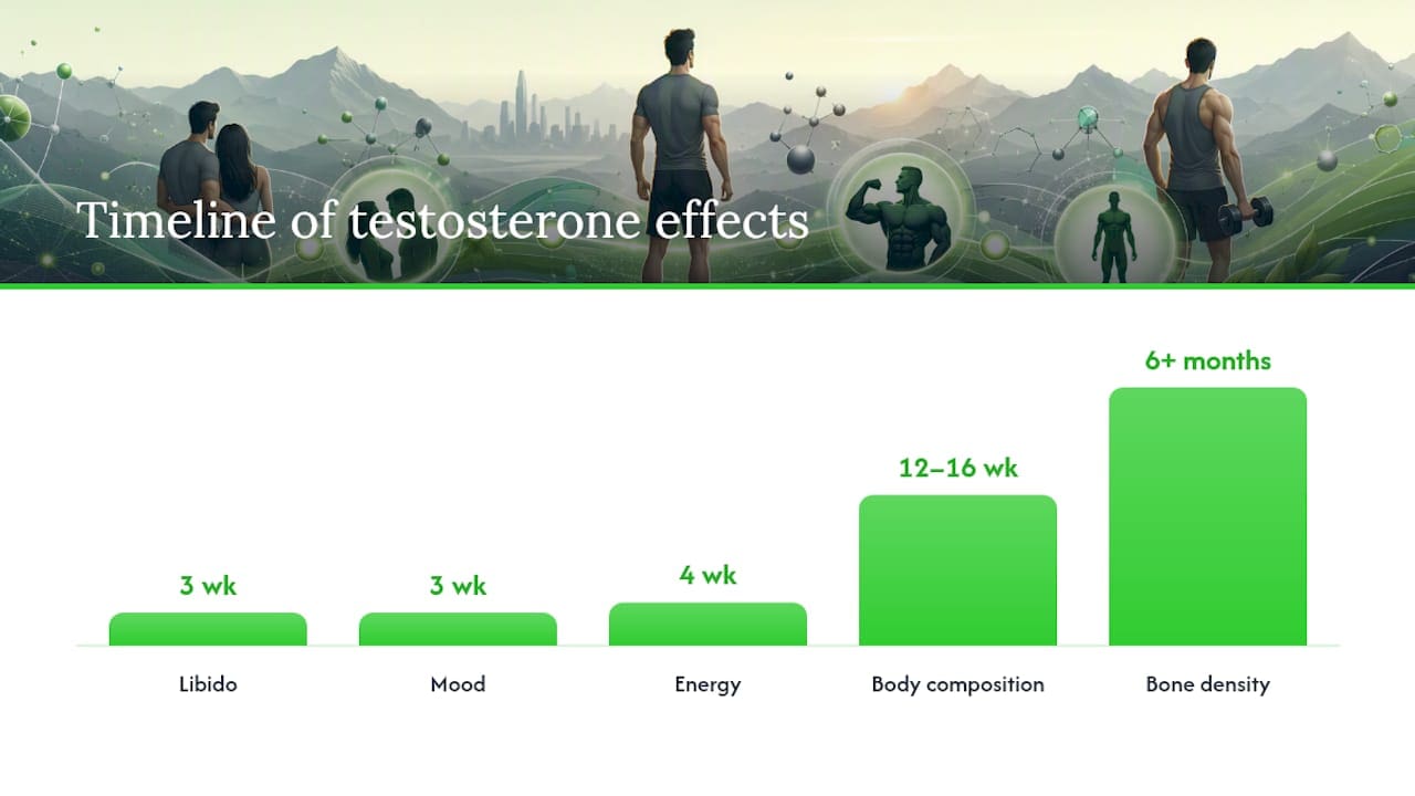 Timeline of testosterone effects